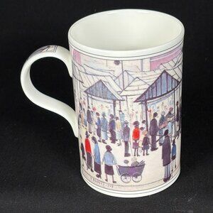 LOWRY WREN UK colorful Market scene bone chia coffee mug
